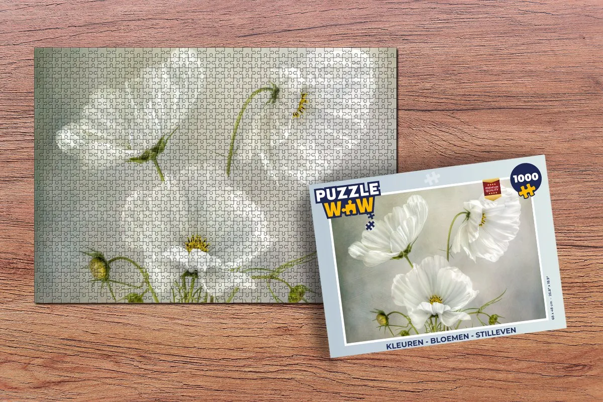 PuzzleWow Bloemen Legpuzzel Klaproos Wit 1000 Stuks