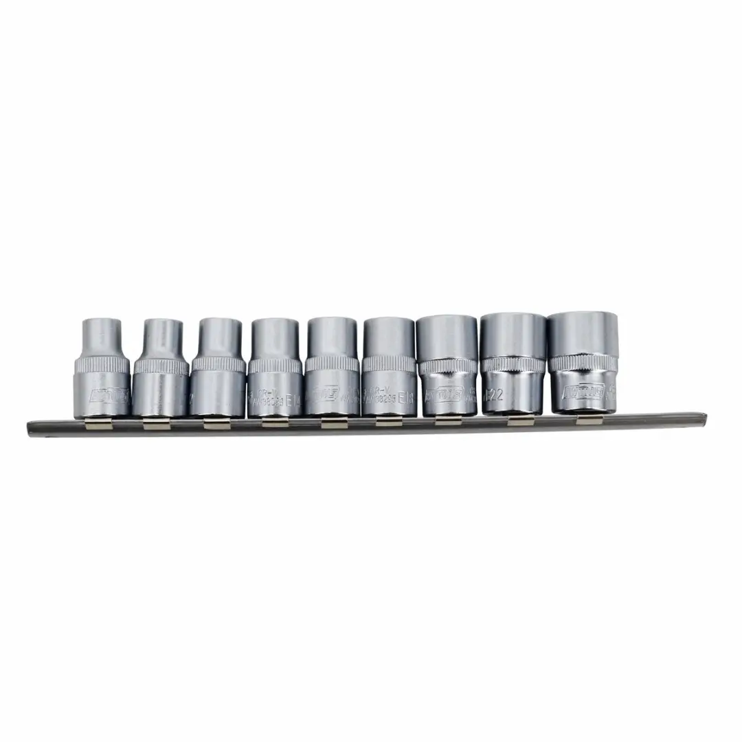 AWTOOLS E-Serie - TORX Doppenset - 1/2" - E10-E24 - 9 Stuks