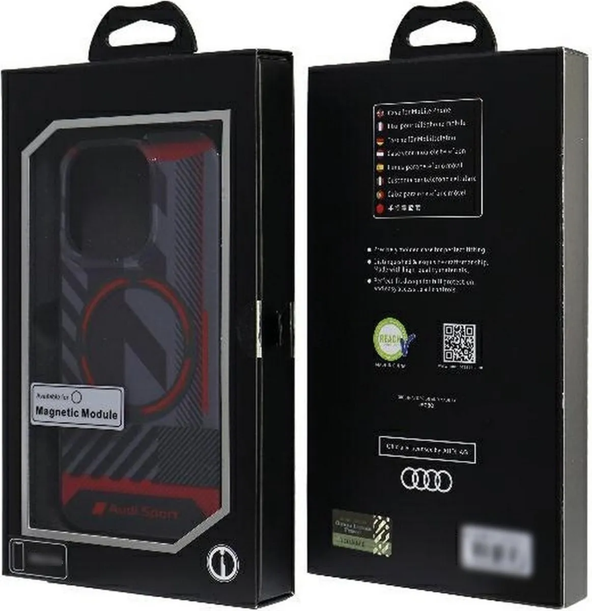 Audi IML Sport Back Case MagSafe iPhone 14 Pro Max - Zwart