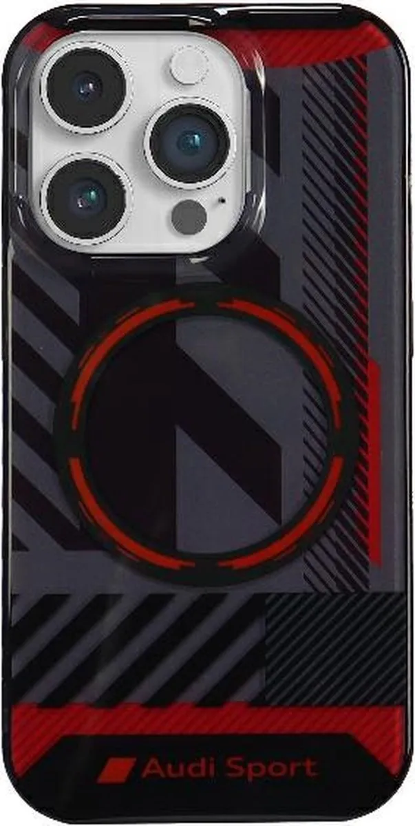 Audi IML Sport Back Case MagSafe iPhone 14 Pro Max - Zwart - afbeelding 6 van 6