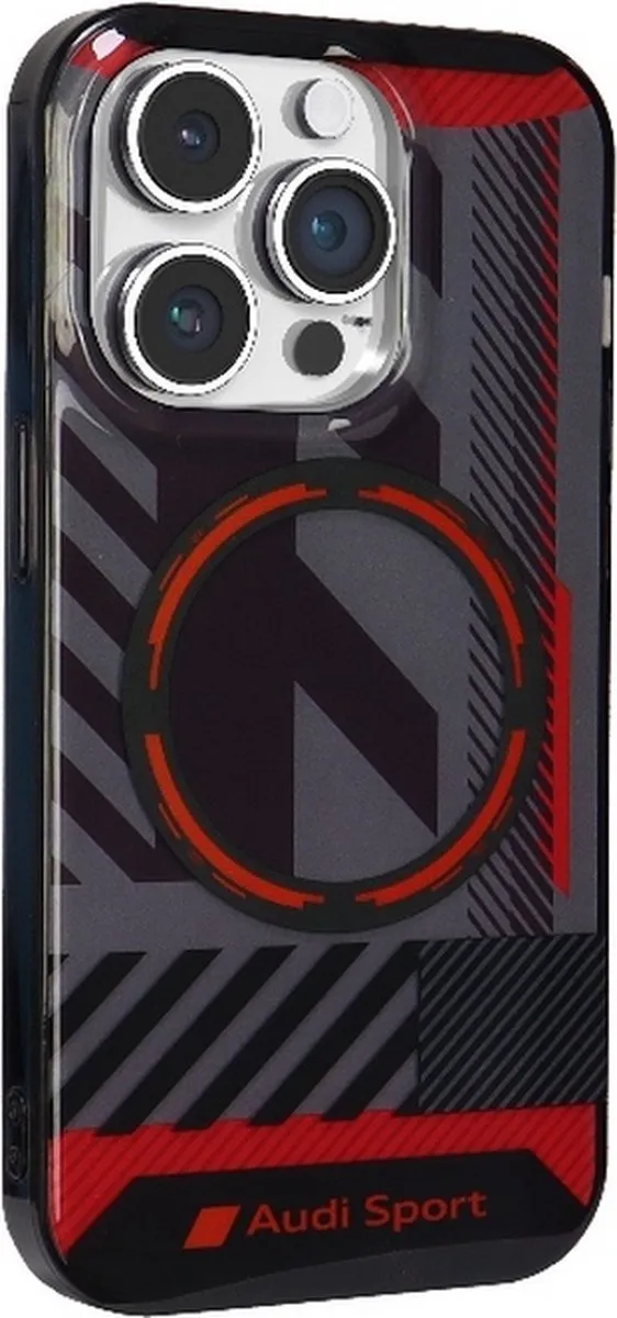 Audi IML Sport Back Case MagSafe iPhone 14 Pro Max - Zwart