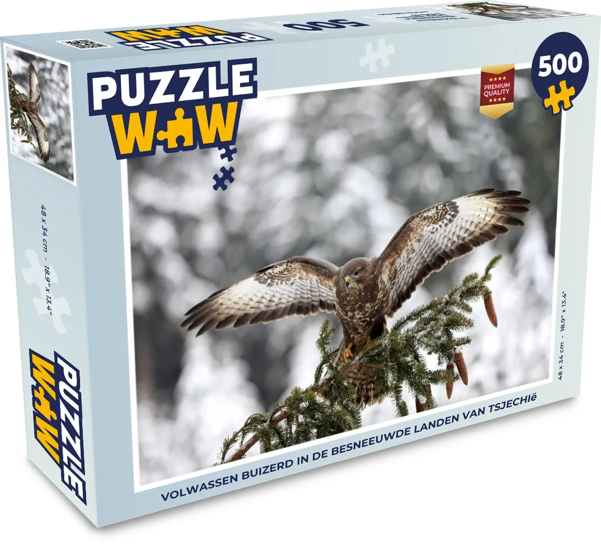PuzzleWow Buizerd Tsjechië Legpuzzel 500 Stuks - Multicolor