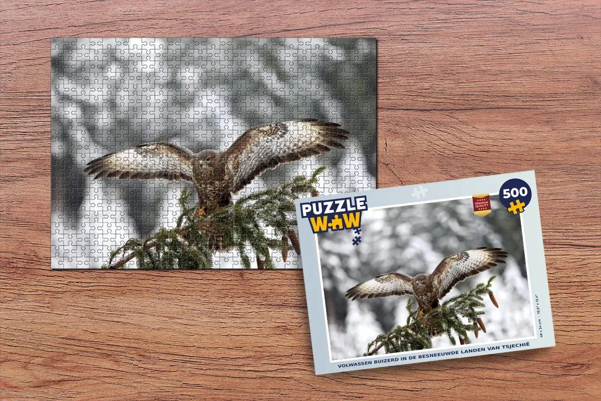 PuzzleWow Buizerd Tsjechië Legpuzzel 500 Stuks - Multicolor