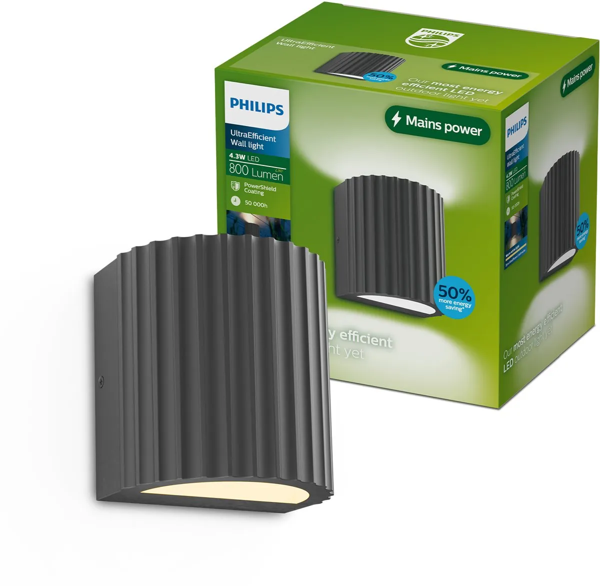 Philips Zyra Wandlamp Antraciet