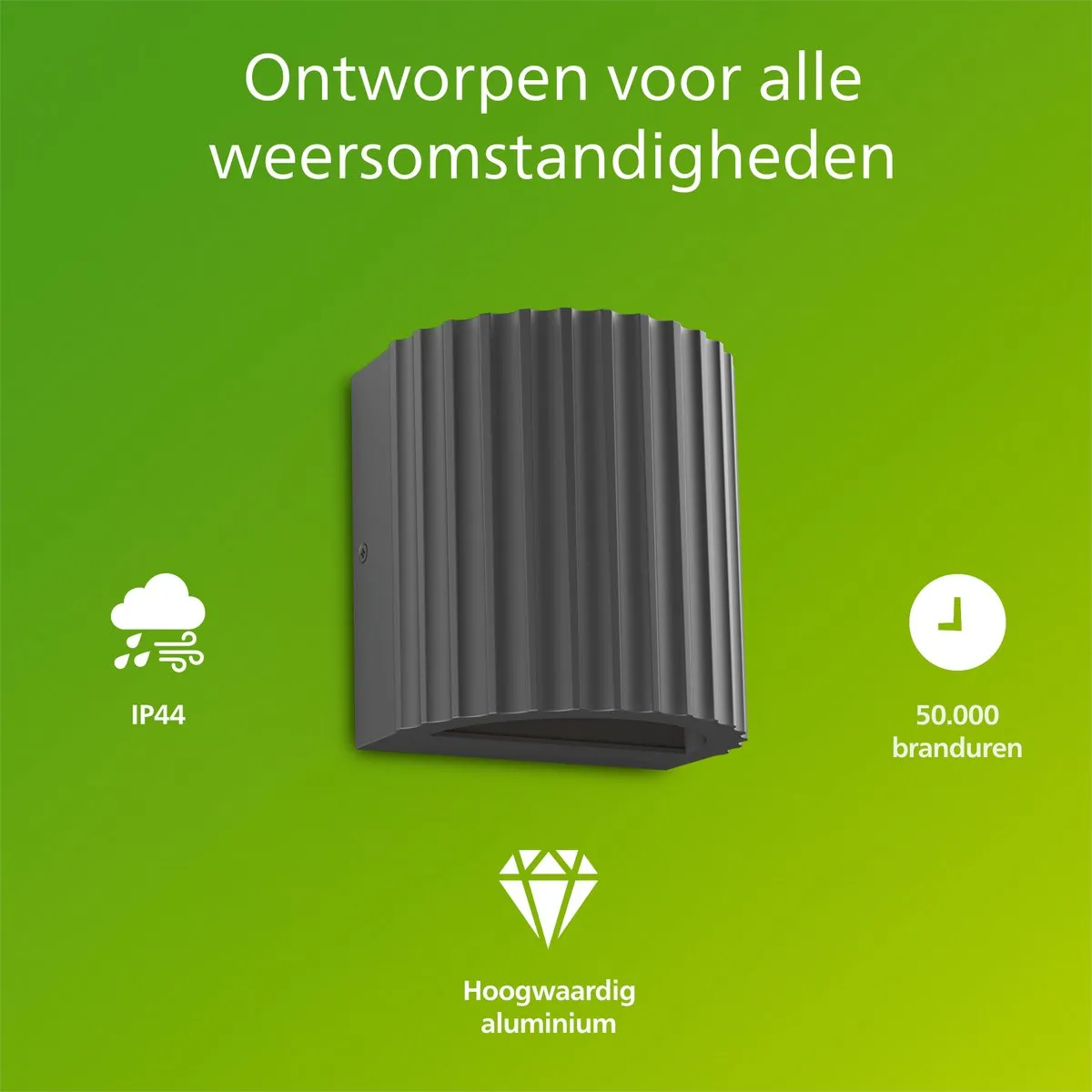 Philips Zyra Wandlamp Antraciet - 4.3W Warmwit