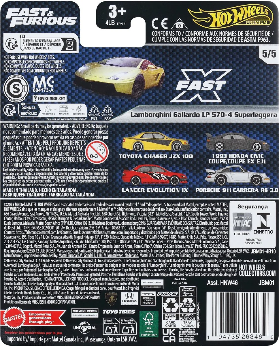 Hot Wheels Lamborghini Gallardo LP 570-4 Superleggera JBM01 - Goud - afbeelding 4 van 6