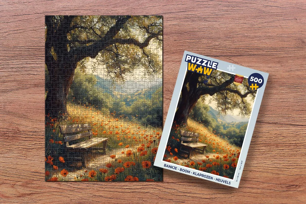 PuzzleWow Boom Legpuzzel 500 Stuks - Klaprozen & Heuvels