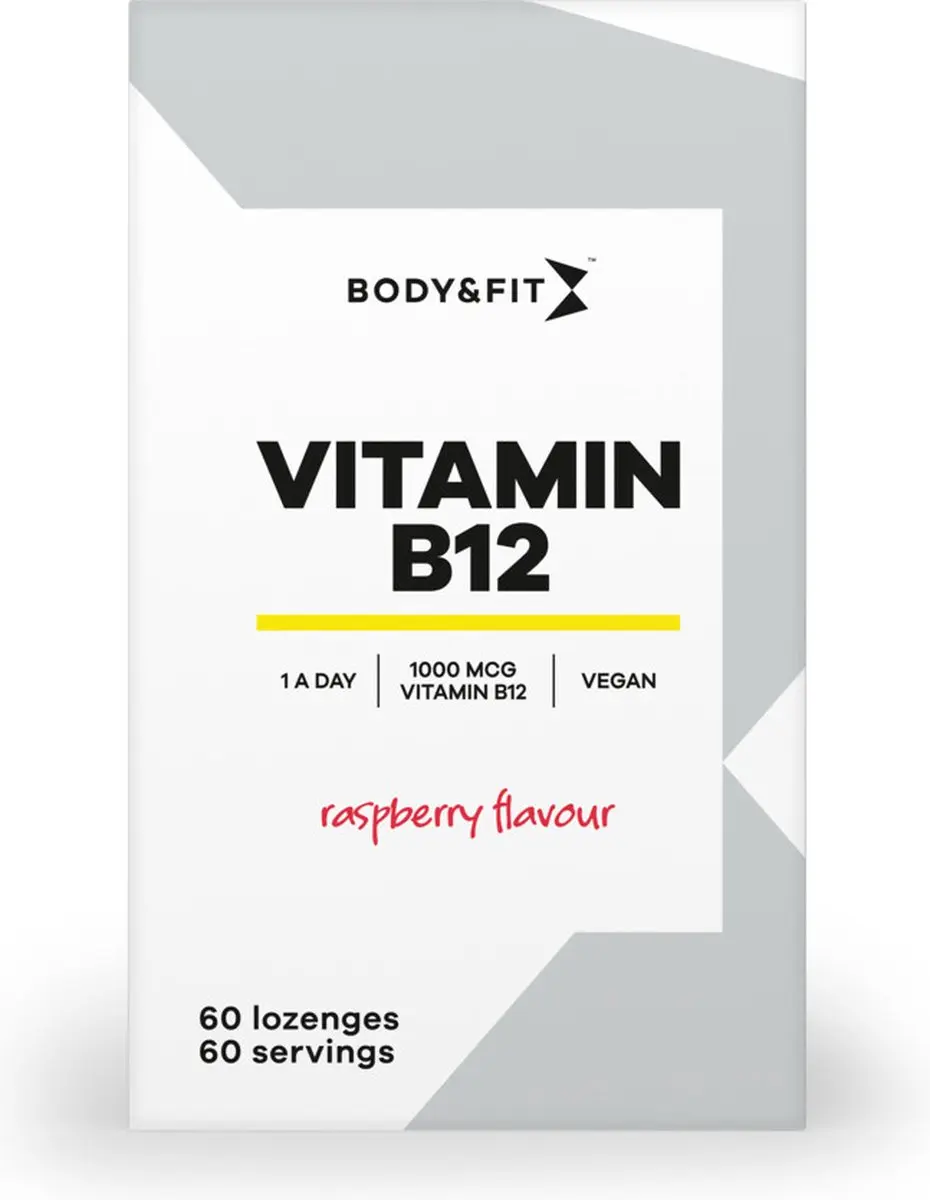 Body & Fit Vitamine B12 Framboos Zuigtabletten 1000mcg - 60 Stuks