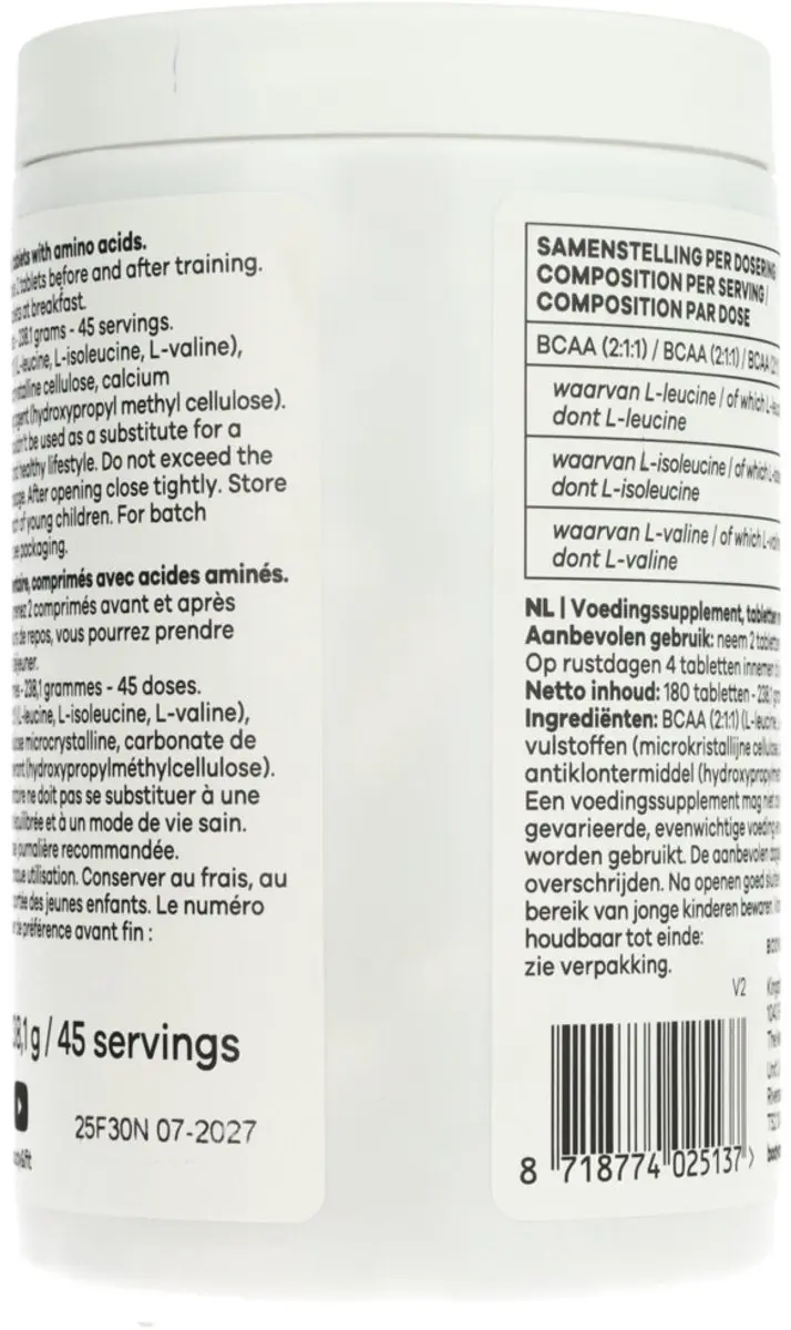 Body & Fit BCAA Super Tabs 180 tabletten