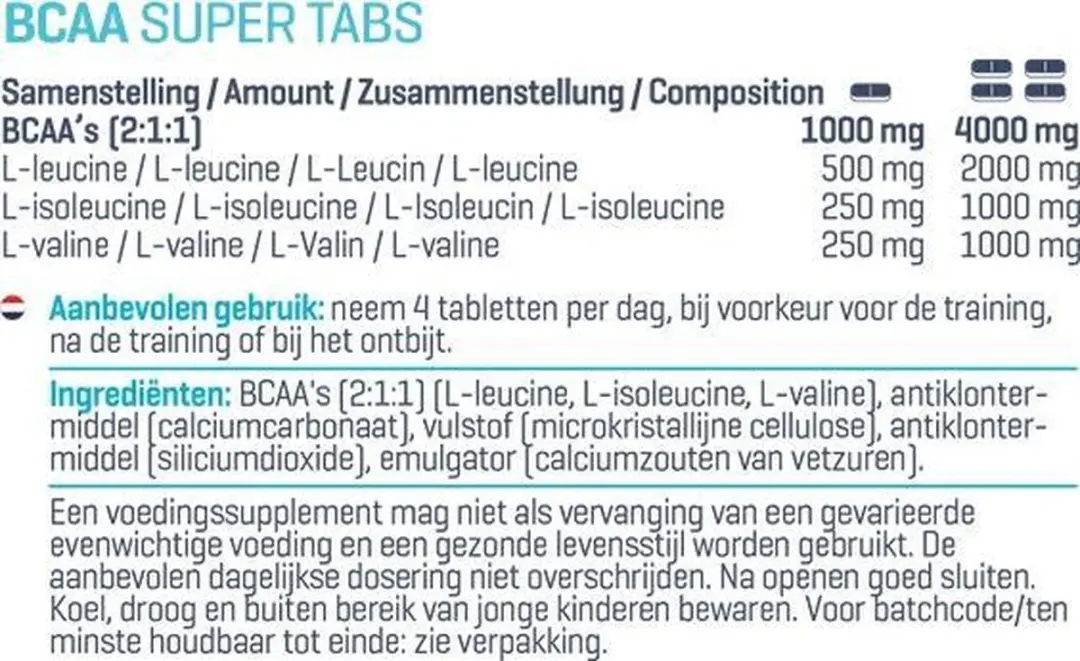 Body & Fit BCAA Super Tabs 180 tabletten