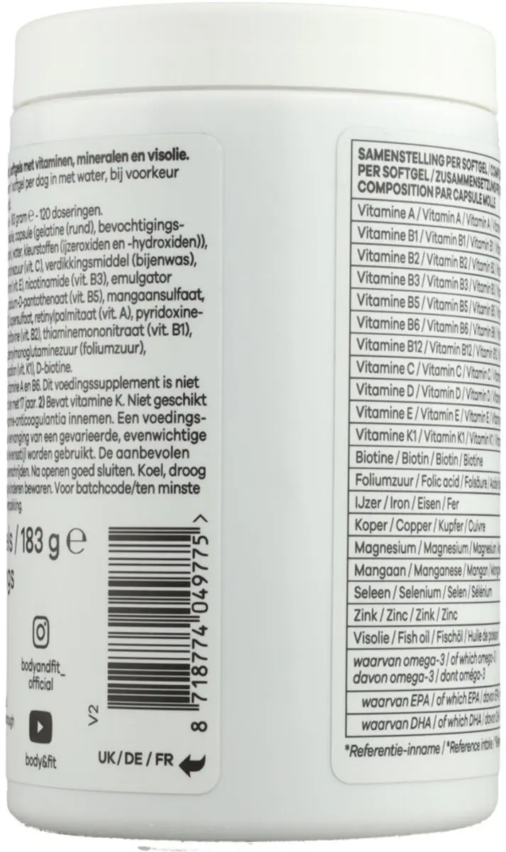 Body & Fit Multi Omega 3 Compleet - 120 Capsules