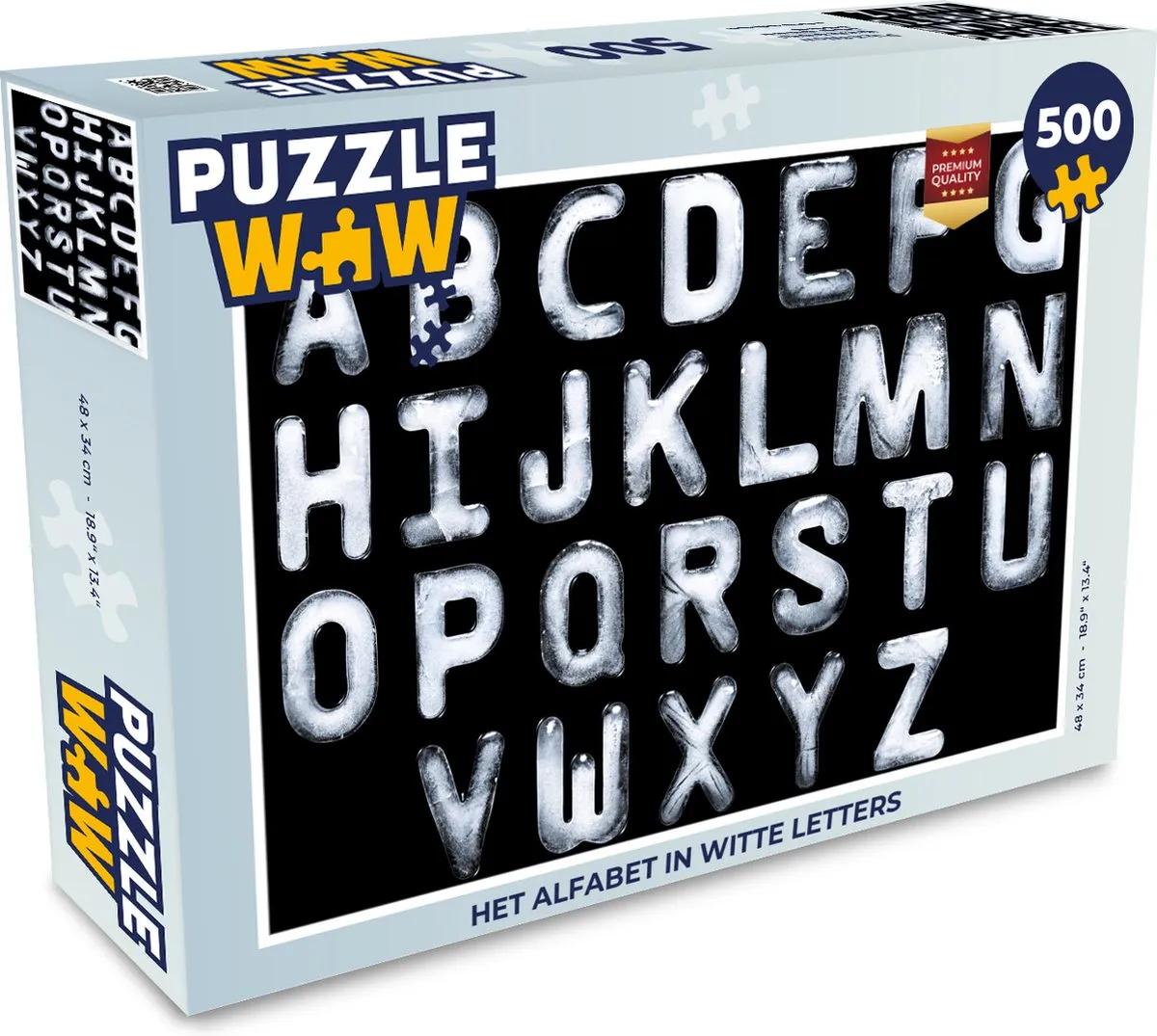 PuzzleWow Het alfabet Legpuzzel 500 Stuks - Multicolor