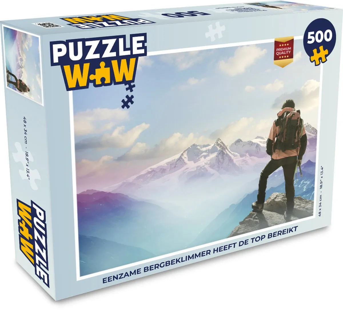 PuzzleWow Legpuzzel Eenzame Bergbeklimmer - 500 Stuks - Multicolor