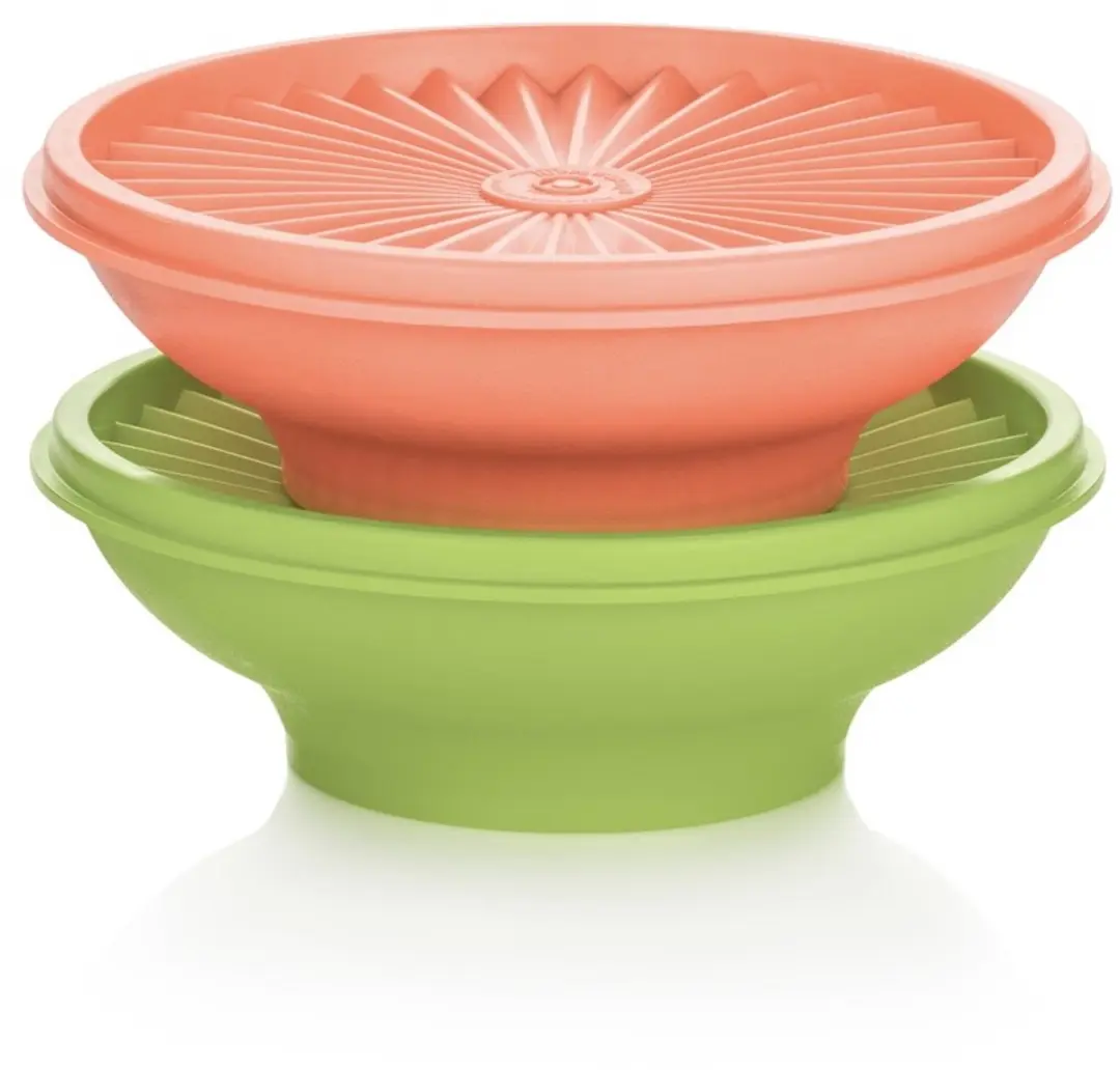 Tupperware set van 2 zonnedekschalen