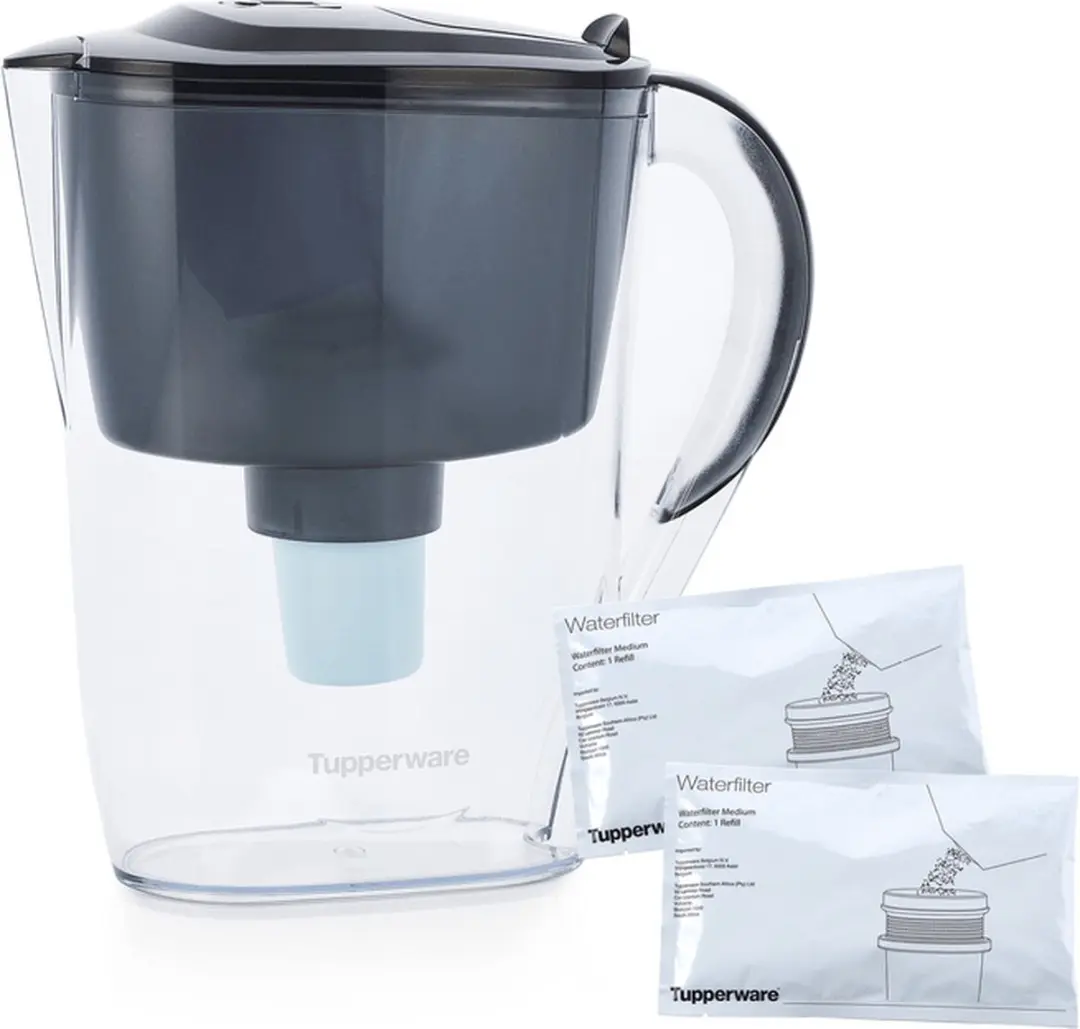 Tupperware Set Pure Water — Water filter pitcher 2,6 l met 2 zakjes filtervull