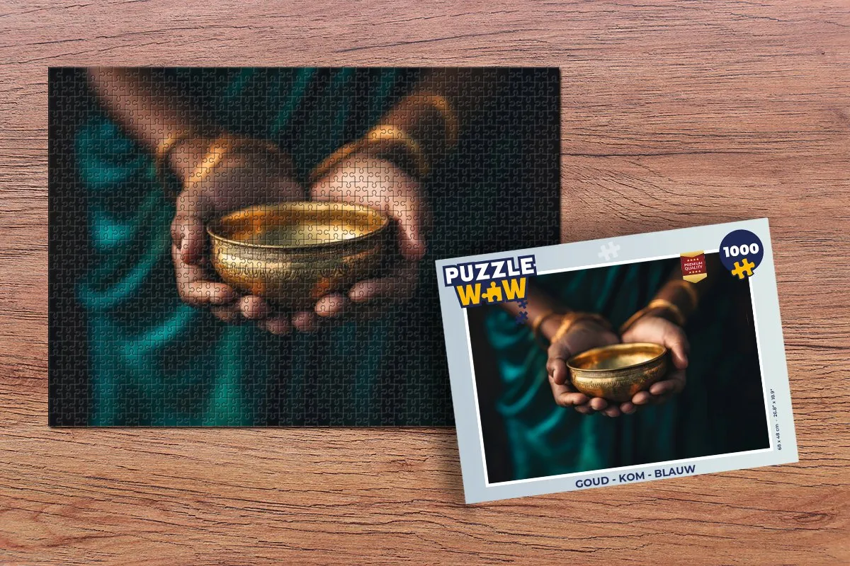 PuzzleWow Legpuzzel 1000 Stuks - Goud Kom