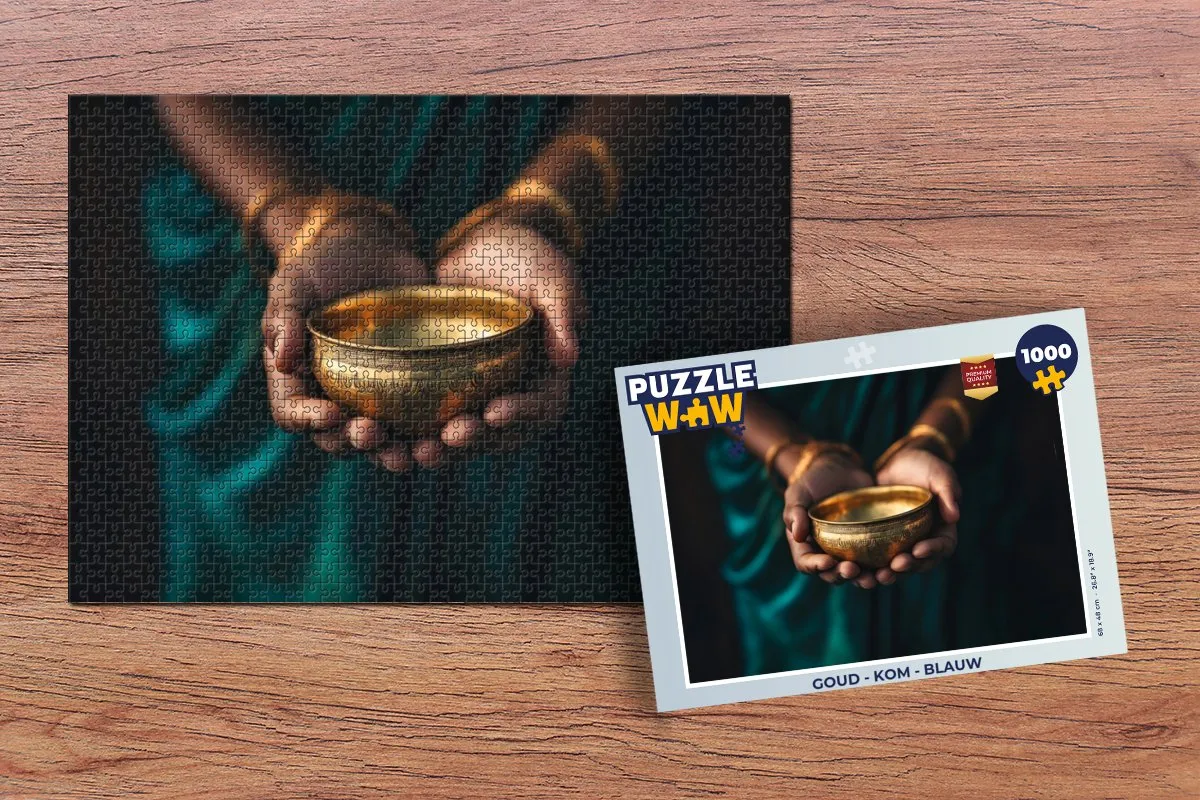 PuzzleWow Legpuzzel 1000 Stuks - Goud Kom