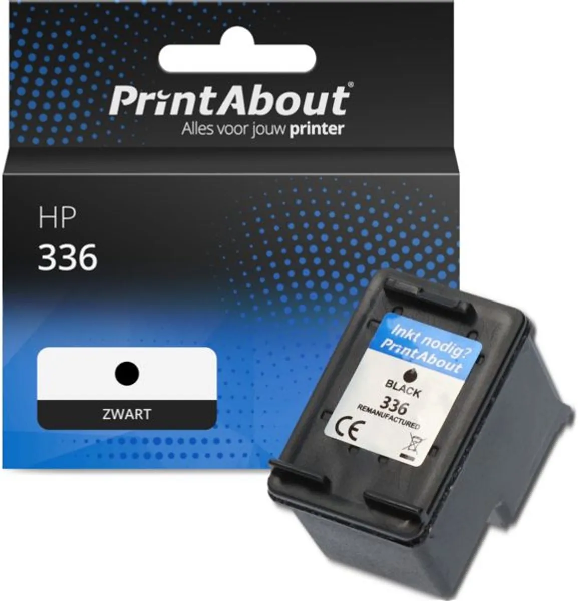 PrintAbout Inktcartridge C9362EE Zwart - 12ml - o.a. HP Photosmart