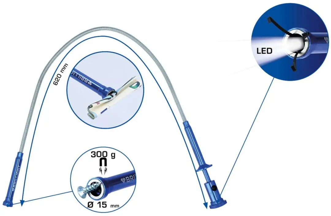 Brilliant Tools BT115907 Klauwengrijper met magneet en LED