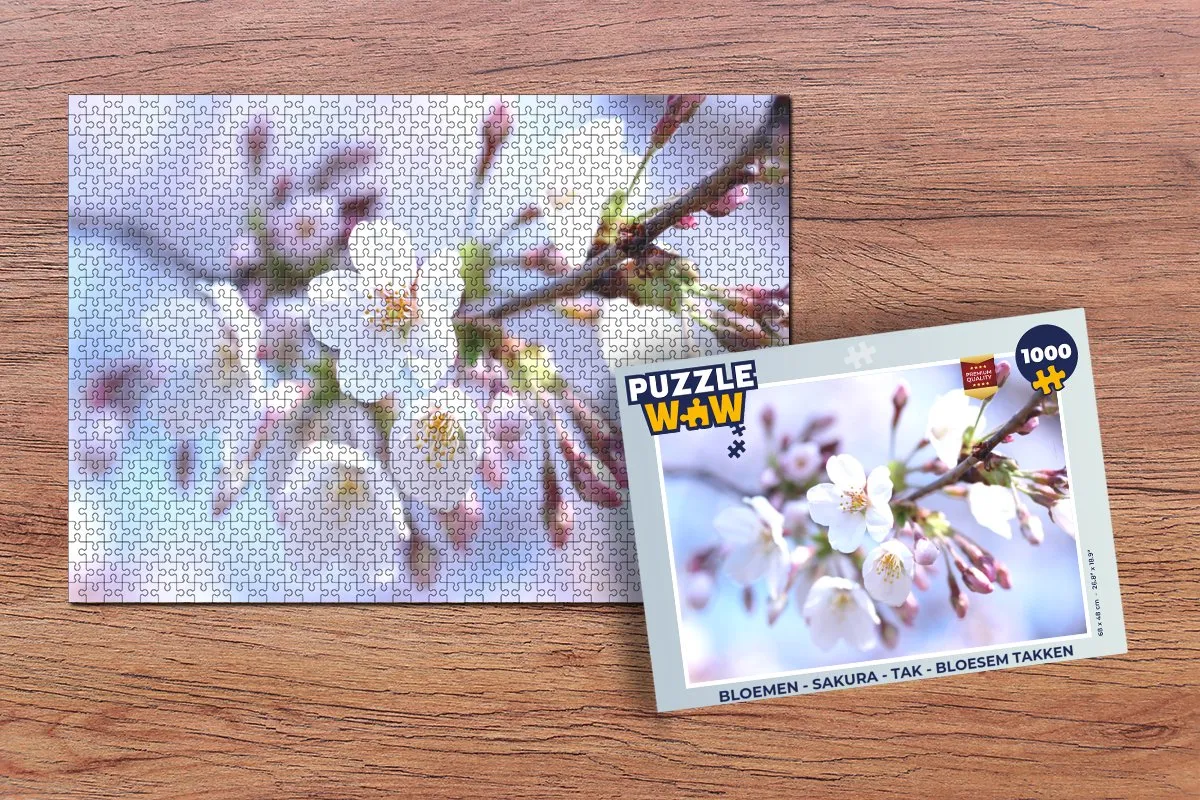 PuzzleWow Sakura Bloesem Takken Legpuzzel 1000 Stuks - Multicolor