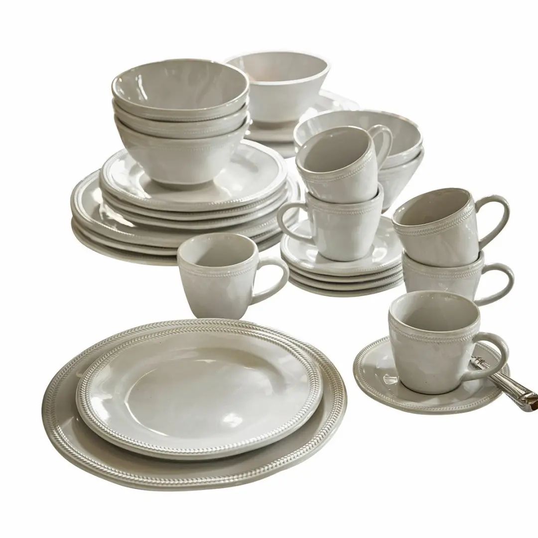 Loberon Norrvik Servies 30-delig - Ecru
