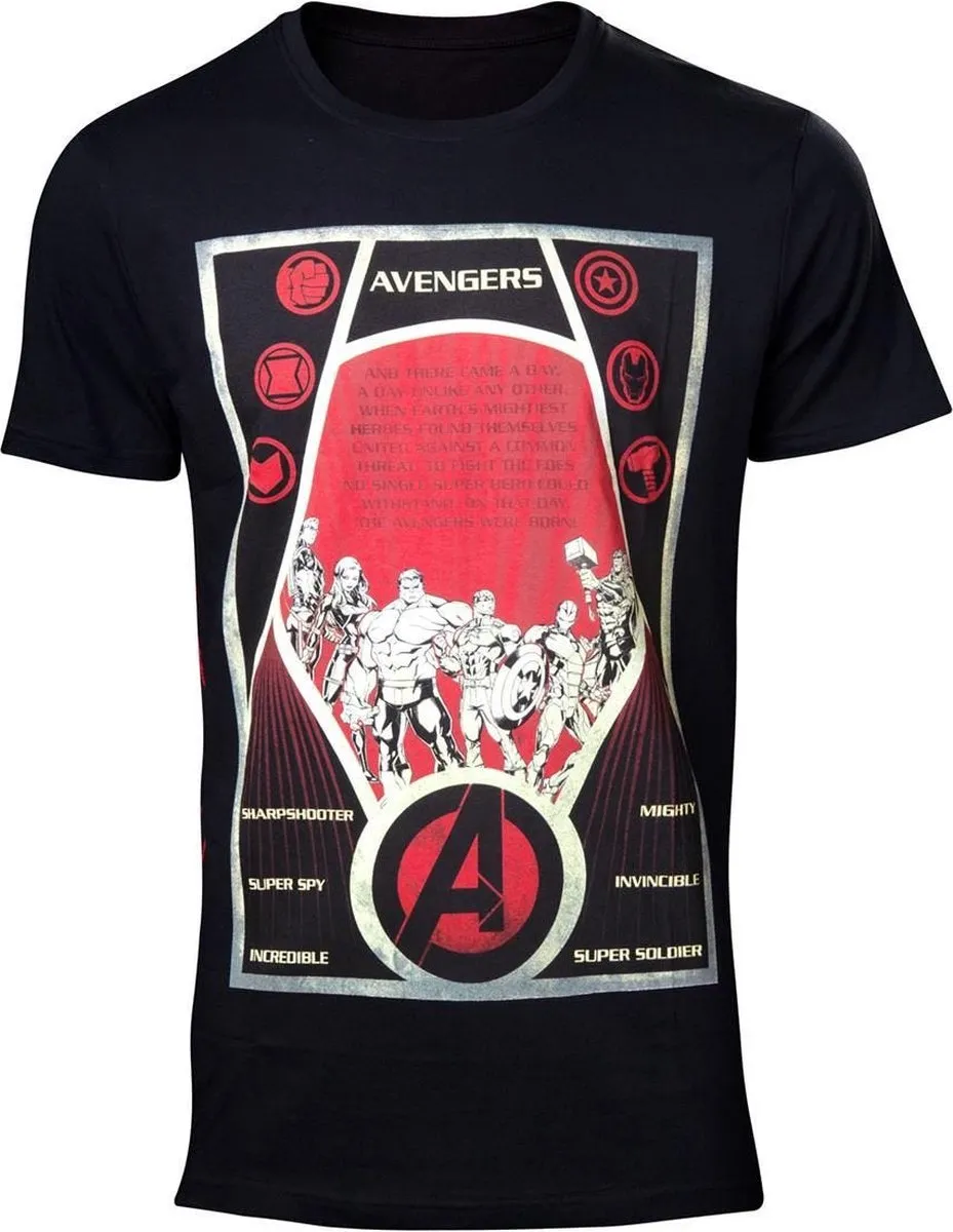 Marvel The Avengers Heren T-shirt S - Zwart