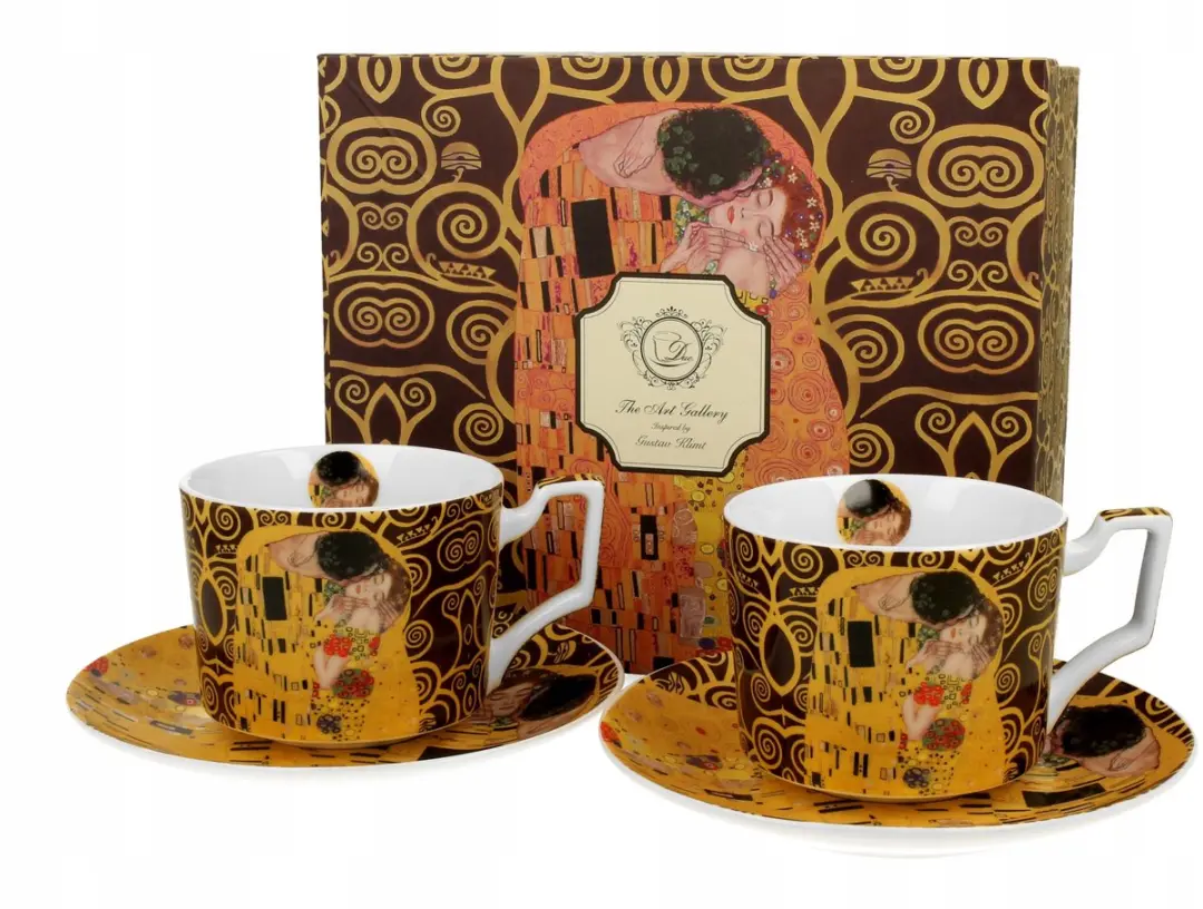 Luxe The Kiss Koffiekopjes met Schotels (2 stuks, 250 ml)