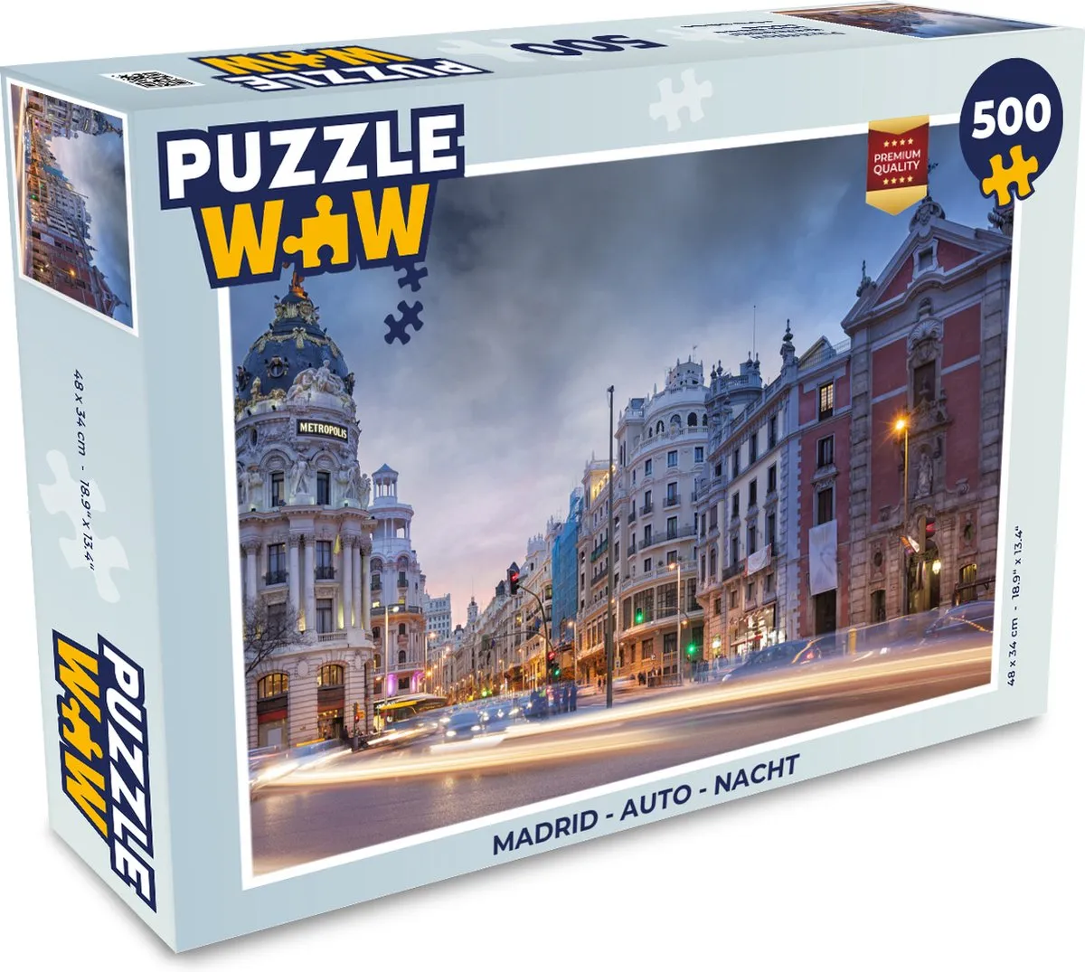 PuzzleWow Madrid Legpuzzel 500 Stuks - Multicolor