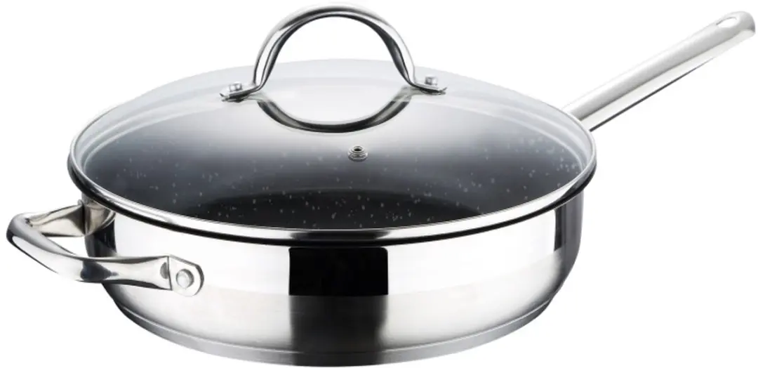 Koekenpan met marmeren coating en deksel GOURMET 24 cm roestvrij staal