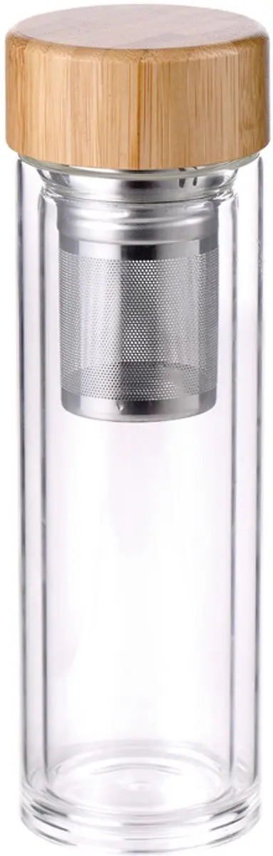 Glazen meeneemfles met zeefje, 350 ml