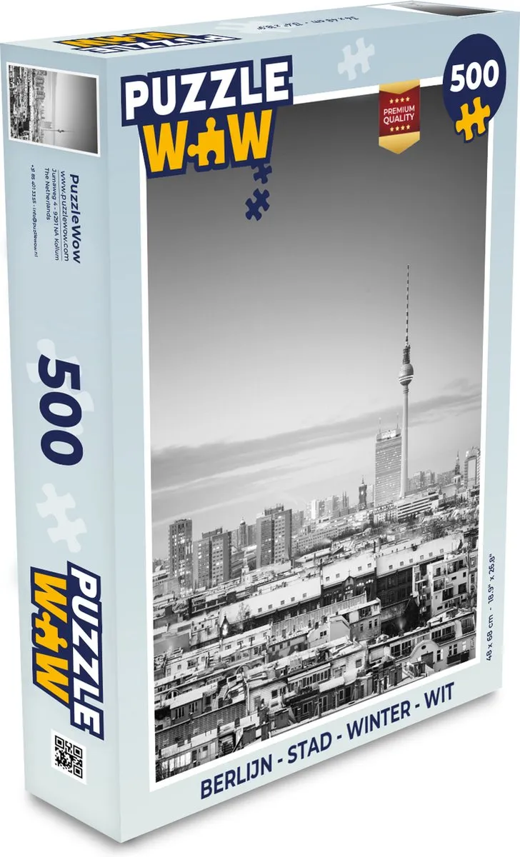PuzzleWow Berlijn Winter Legpuzzel 500 Stuks - Multicolor