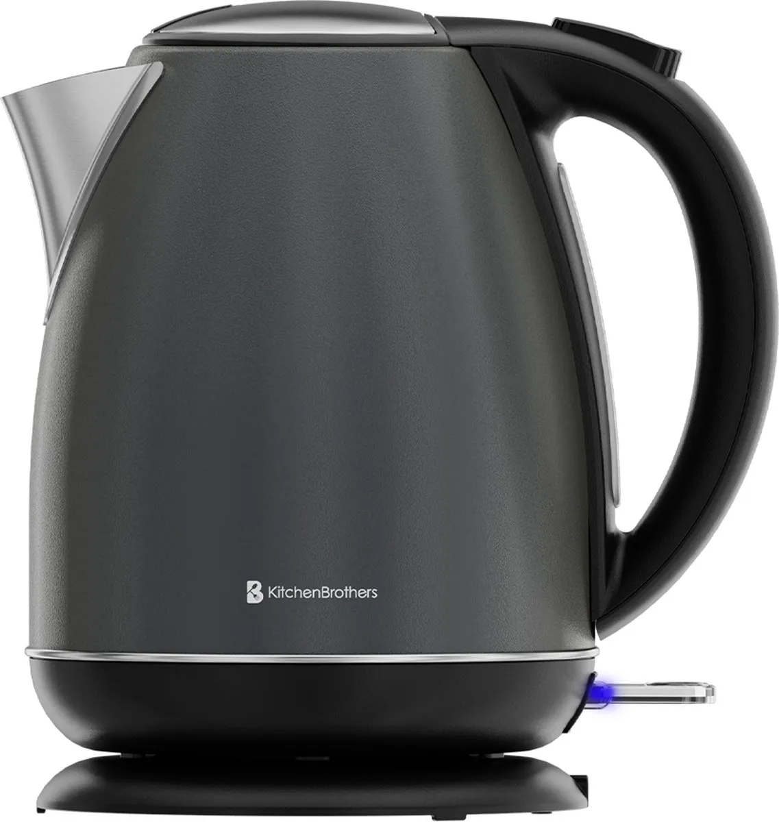 KitchenBrothers KB4070 Waterkoker 1,7L - 2200W - Titanium Grijs