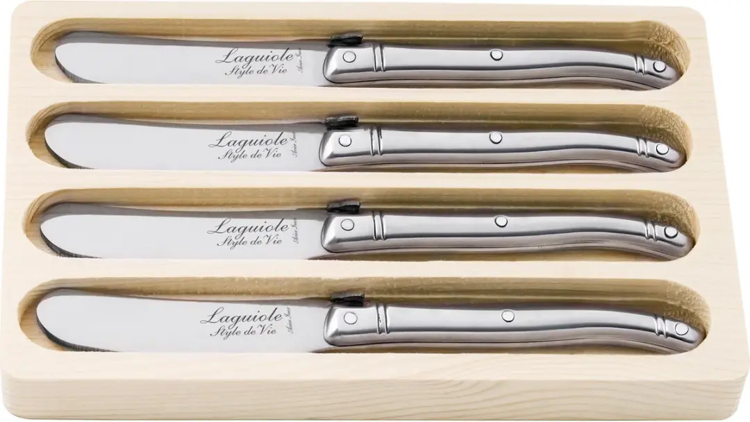Laguiole Style de Vie Botermessen Premium Line 4-delig RVS