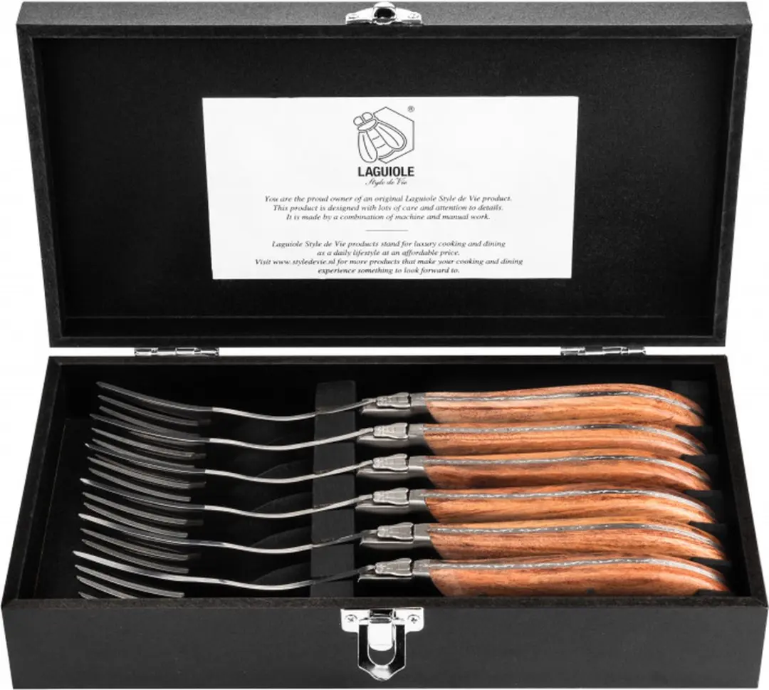 Laguiole Style de Vie Luxury Line Vorken - 6-delig - Roze