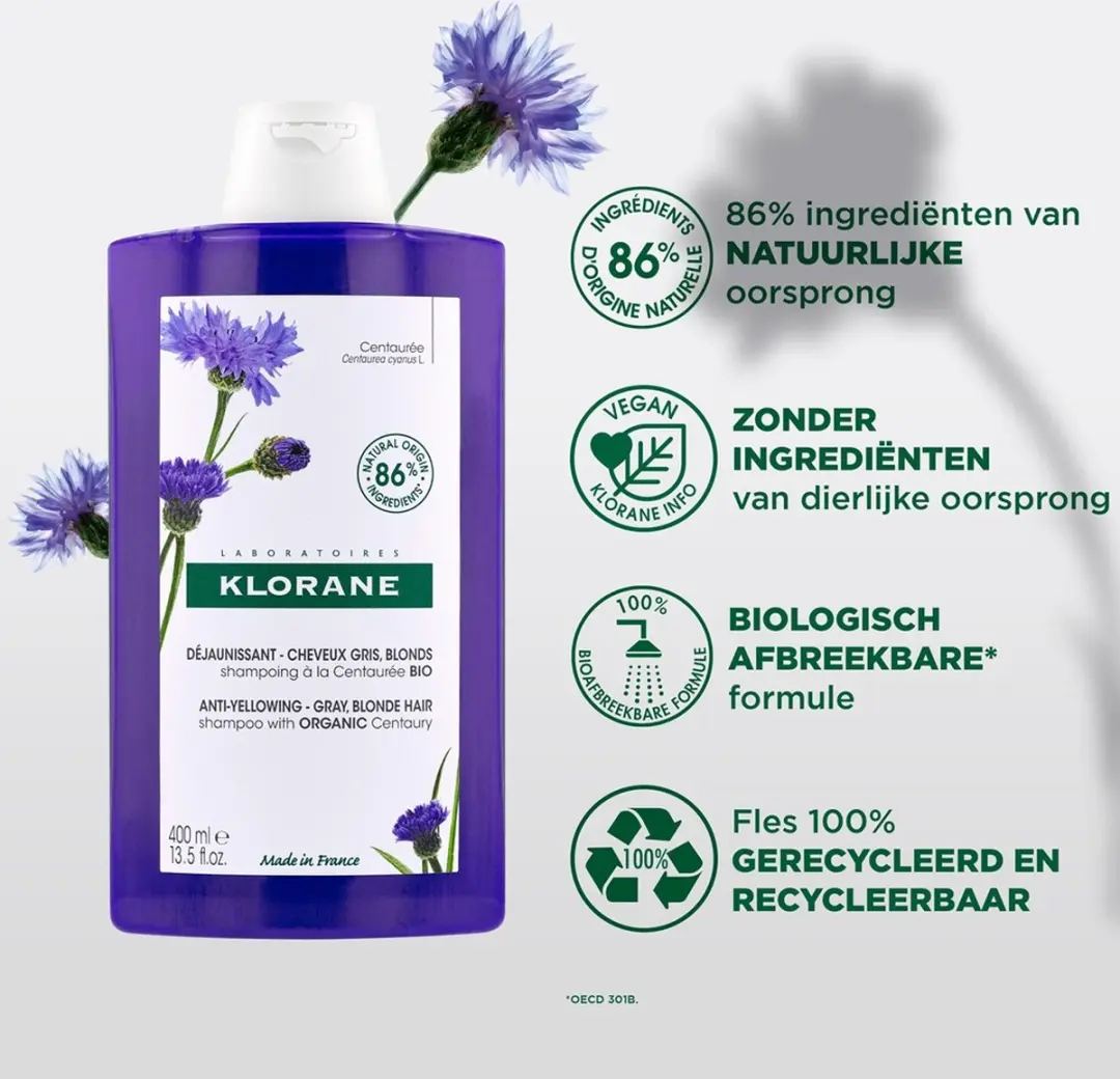 Klorane Centaureas Bio Kleurneutraliserende Shampoo 400ml