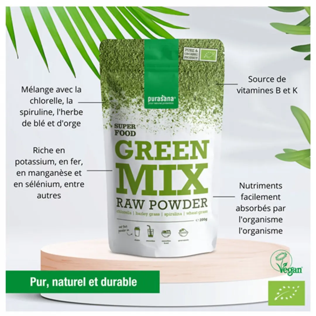 Purasana Green Mix Vegan Bio Poeder 200g