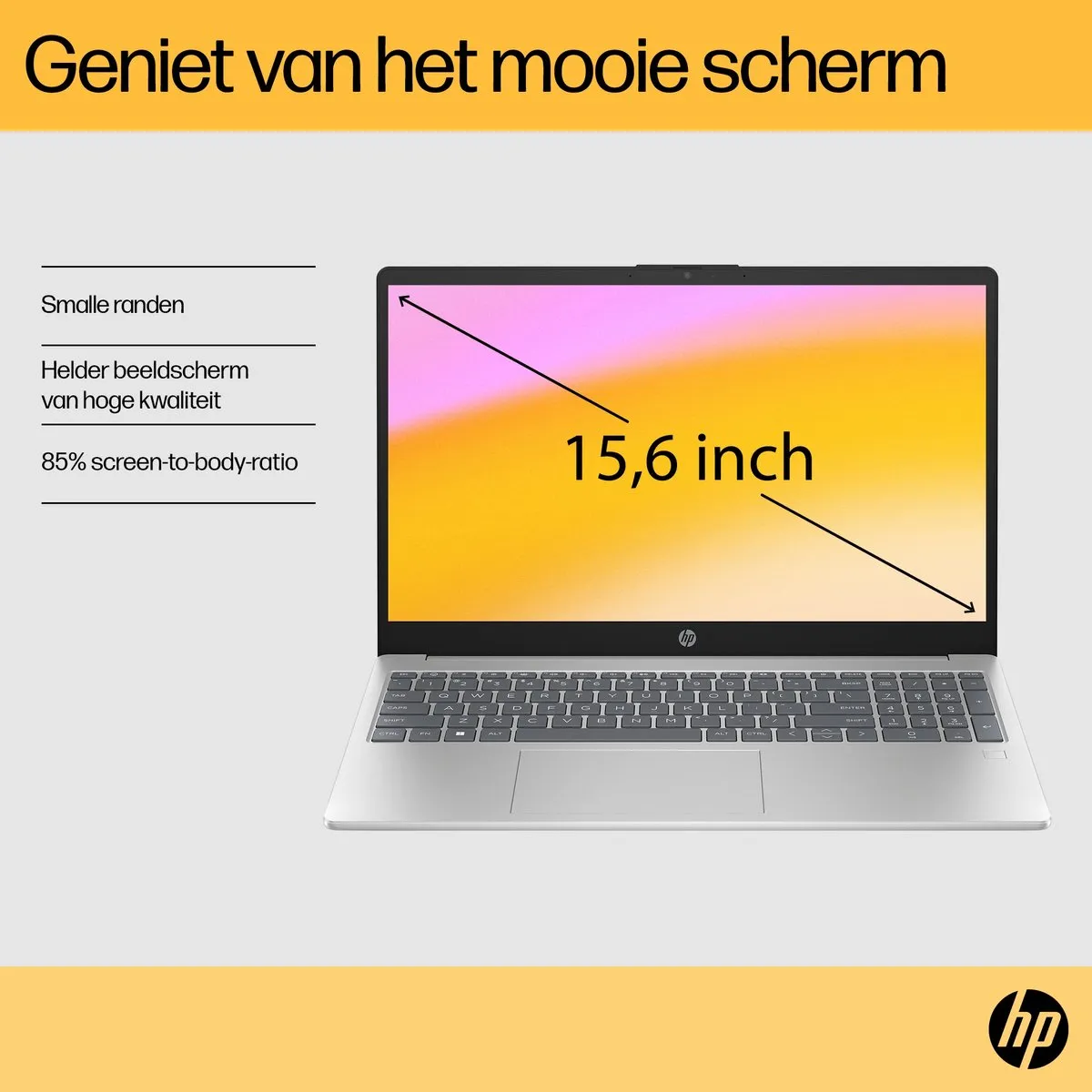 HP 15-fc0057nd Laptop - R5-7520U 16GB 512GB SSD - Zilver