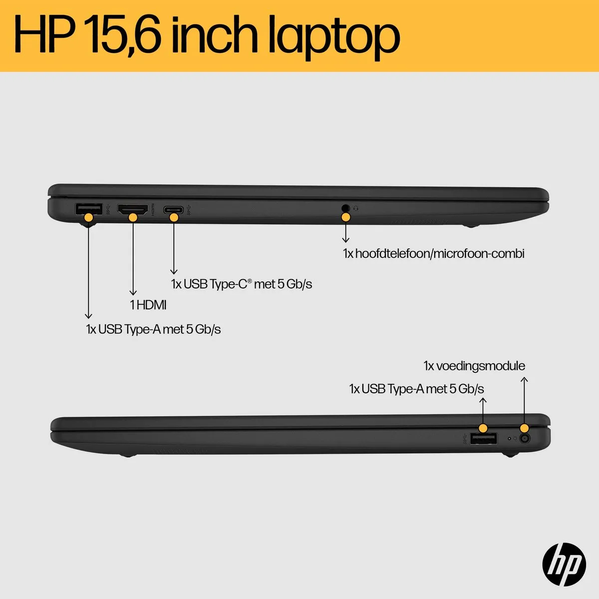 HP 15-fc0057nd Laptop - R5-7520U 16GB 512GB SSD - Zilver