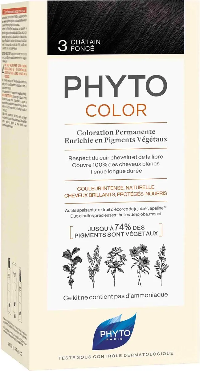 Phyto Paris Phytocolor Bruin #3 Permanente Haarkleuring 110ml