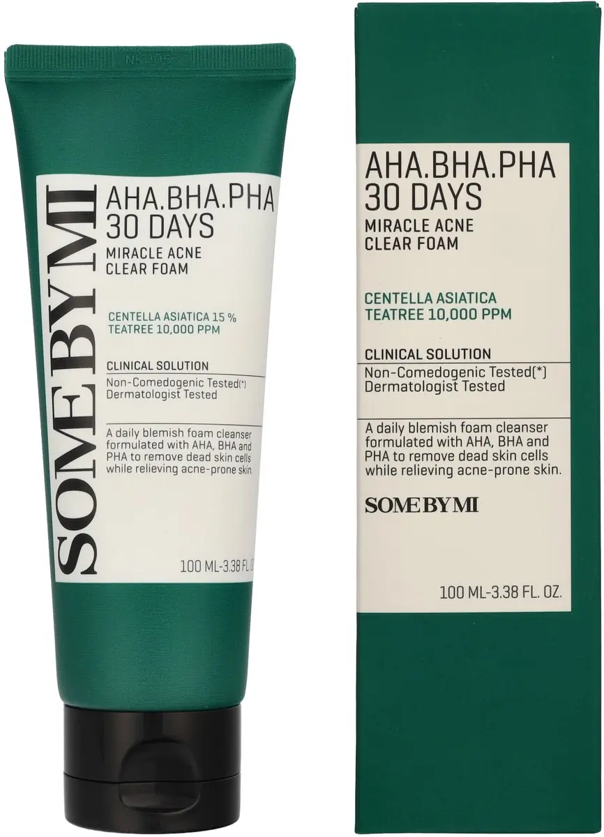 SOME BY MI AHA BHA PHA 30 Days Miracle Acne Clear Foam Gezichtsreiniger 100ml