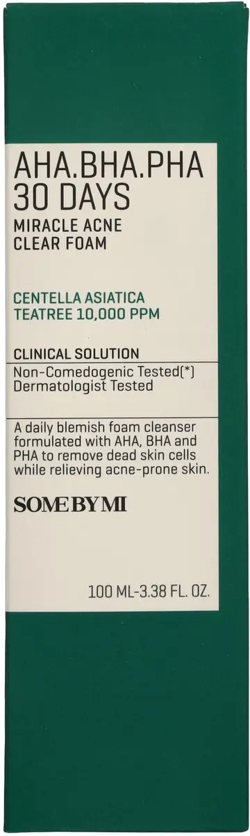 SOME BY MI AHA BHA PHA 30 Days Miracle Acne Clear Foam Gezichtsreiniger 100ml