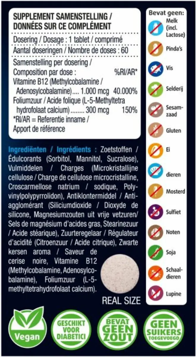 Lucovitaal Vitamine B12 & Foliumzuur 60 Smelttabletten