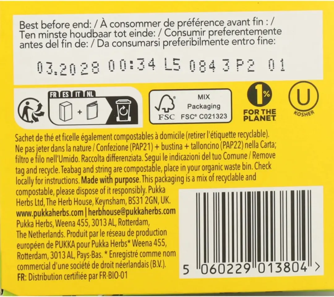 Pukka Lemongrass & Ginger Biologische Kruidenthee 20 Zakjes