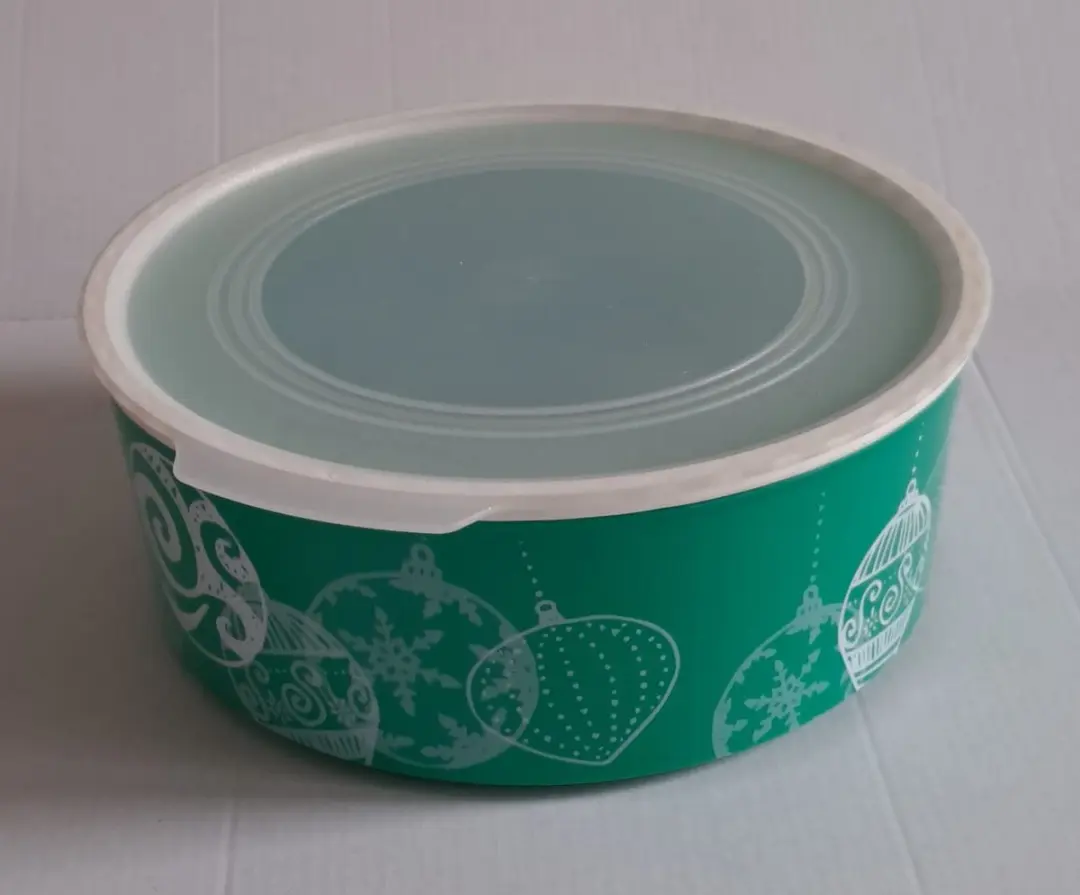 Tupperware Koekdoos Rond Groen Kerst