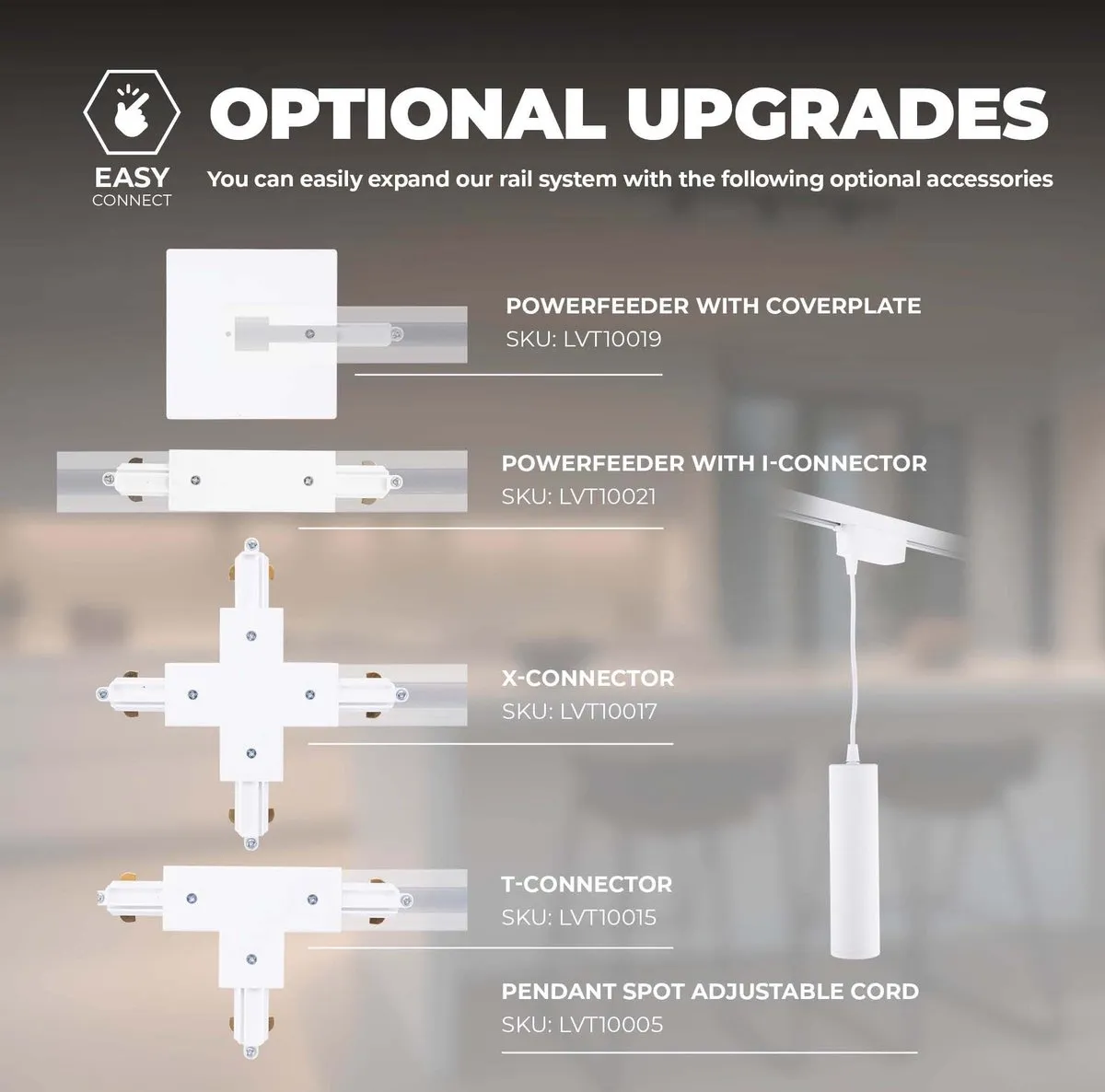 Ledvion LED Railverlichting 1M - 2 Spots GU10 Wit Dimbaar
