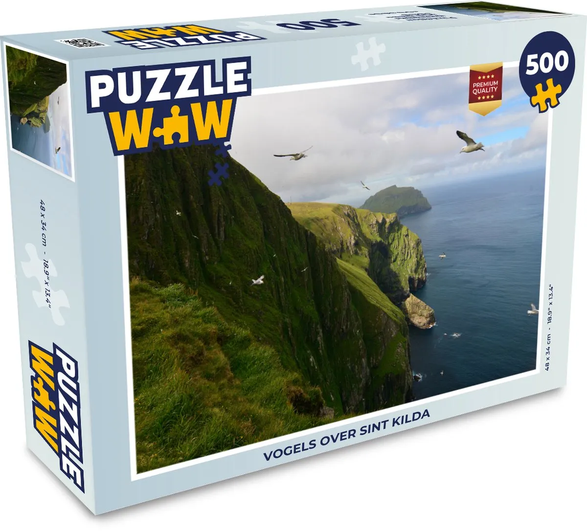 PuzzleWow Vogels over Sint Kilda Legpuzzel 500 Stuks - Multicolor