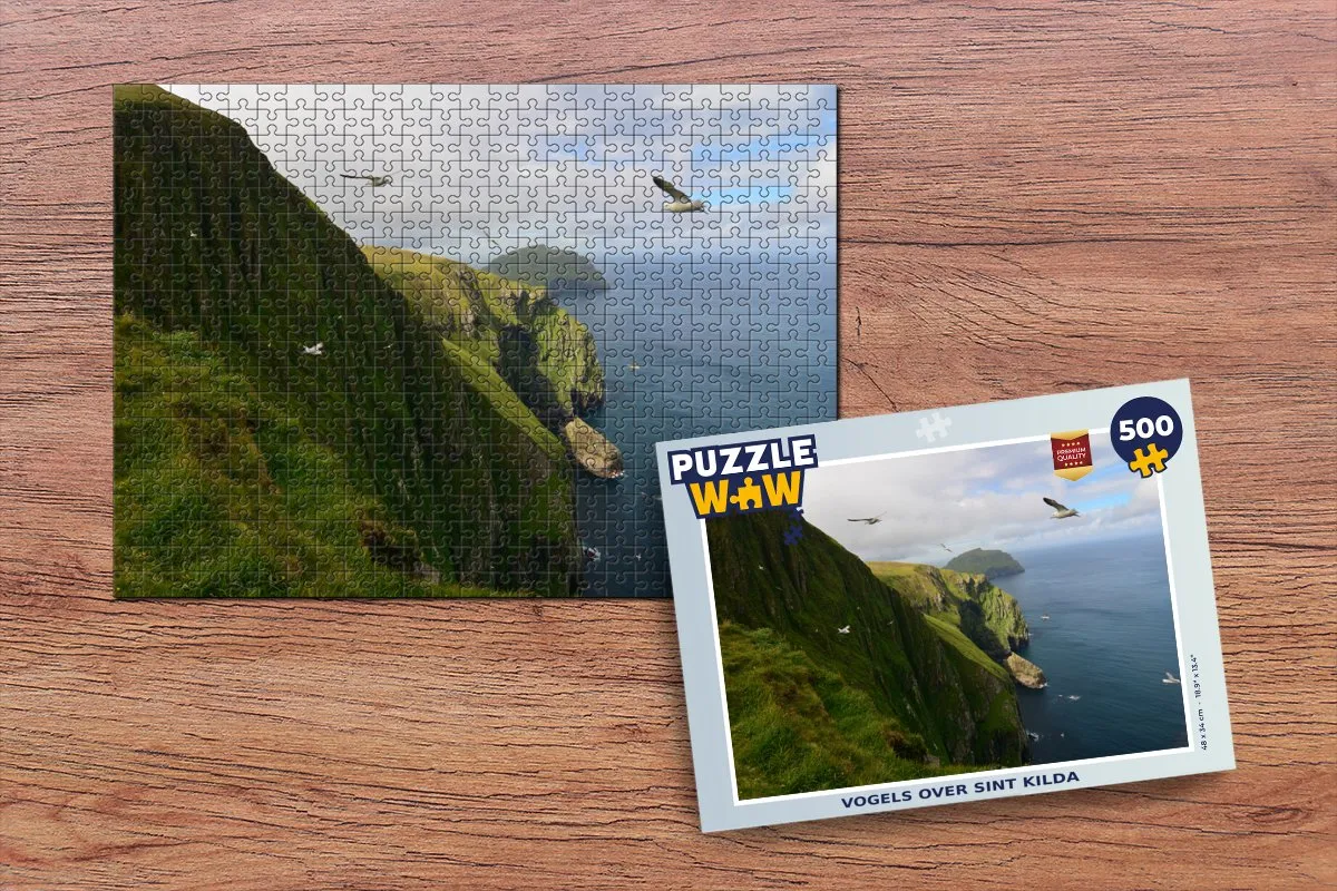 PuzzleWow Vogels over Sint Kilda Legpuzzel 500 Stuks - Multicolor