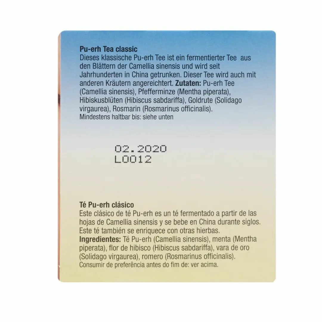 Purasana Pu-Erh Thee 20 Zakjes 36g