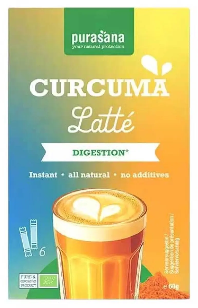 Purasana Latté Curcuma BIO - 6x10g