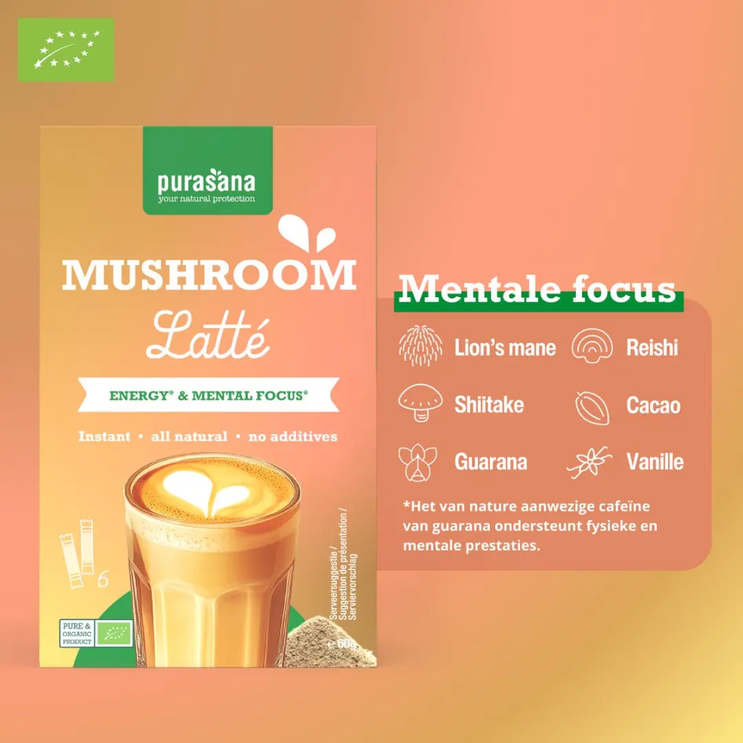 Purasana Latté Mushroom BIO - 6x10g